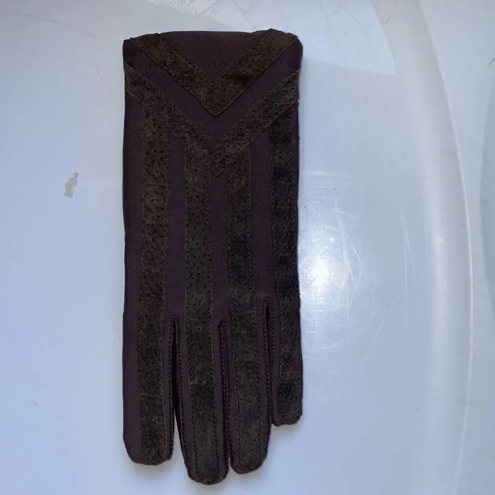 Isotoner brown‎ lined winter gloves - size medium